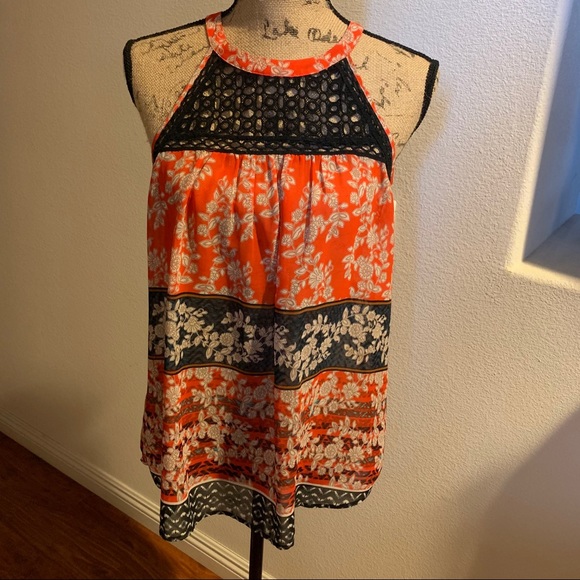 Anthropologie silk and embroidery top M - Picture 2 of 8